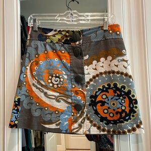 Vintage J. Crew Patterned Button-Down Skirt